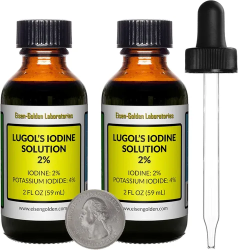 Vista 7 de Lugol's Yodo, solución al 2%, 2 onzas en una botella de vidrio ámbar, gotero gratis, EE. UU
