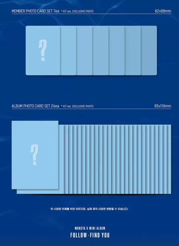 Vista 4 de Starship Entertainment [Álbum KIHNO] Monsta X - Follow - Find You KIHNO KIT+Postal+Tarjeta de Título y Crédito+Juego de Tarjeta de Fotos para 7
