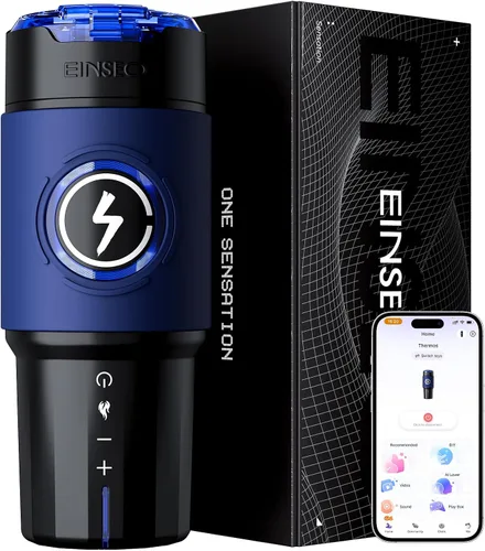 Vista 9 de EINSEO Juguetes Sexuales Masculinos Masturbador para Hombres - Control de IA y APP Masturbador de Empuje con Calentamiento 360°, Movimiento Suave