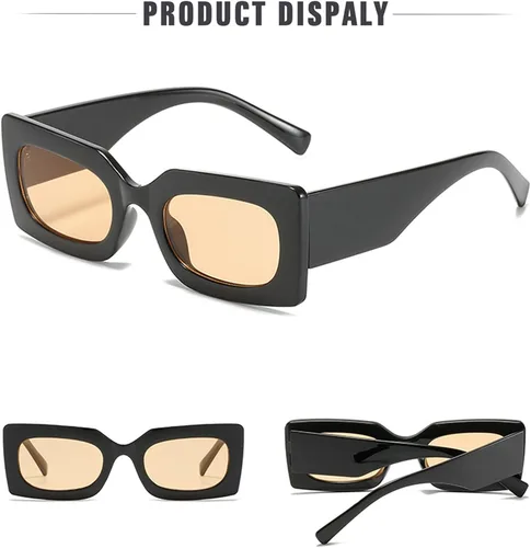 Vista 6 de JUDOO Gafas de sol rectangulares retro para mujer, lentes ovaladas de moda, marco cuadrado rosa con protección UV400