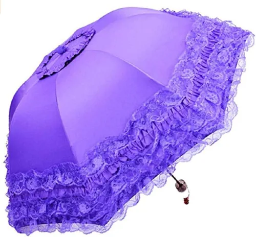 Vista 54 de WENDIN Sombrilla de encaje plegable vintage Paraguas gótico lluvia Anti-UV protección de encaje parasol cúpula Foto Props niñas sombrilla paraguas