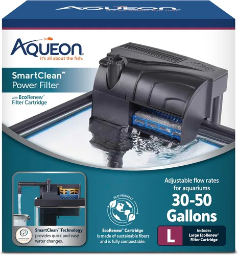 Vista 13 de Aqueon SmartClean - Filtro de alimentación con cartucho de filtro EcoRenew, cambios de agua rápidos y fáciles, funcionamiento silencioso, flujo
