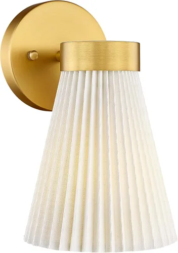 Vista 18 de HWH - Lámpara de pared para interiores, moderno aplique de pared con pantalla de vidrio a rayas blancas esmeriladas, aplique de pared individual