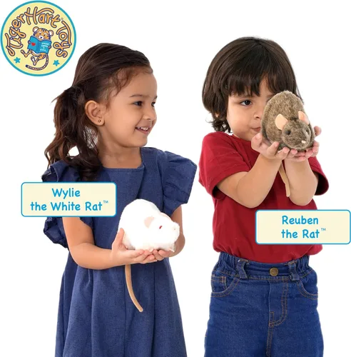 Vista 6 de TigerHart Wylie la rata blanca - animal de peluche de 7 pulgadas