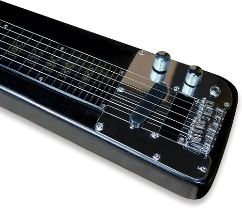 Vista 6 de TARIO Lap Steel Guitar 6 String Cabeza ranurada Stock Electric Slide Guitarras con bolsa de concierto (negro)