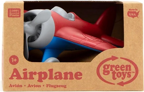 Vista 4 de Green Toys Avión - Libre de BPA, libre de ftalatos, avión aero rojo para mejorar el conocimiento aeronáutico de los niños. Juguetes