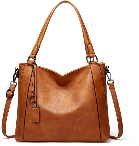 Vista 9 de FANDARE Bolso de mano para mujer, de piel sintética suave, impermeable, resistente al agua