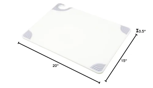 Vista 6 de San Jamar Saf-T-Grip Co-Polymer colección de tabla de cortar, Blanco, 1