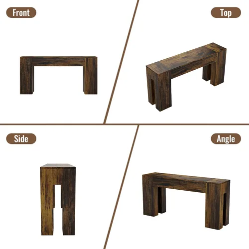 Vista 5 de Epecoya Mesa consola extra larga para entrada, sala de estar, mesa de madera de granja de 71 pulgadas, consola rectangular con base doble de madera