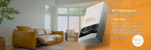 Vista 5 de Enouvation E6 Power Pack - Fuente de batería recargable de iones de litio de 6000 mAh para sillón reclinable de movimiento, sofá y muebles