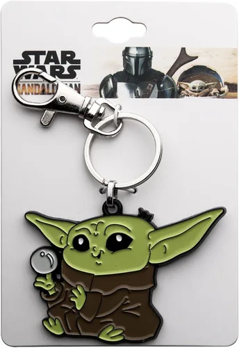 Vista 2 de Star Wars The Mandalorian Grogu - Llavero colgante de esmalte con bola, Varios