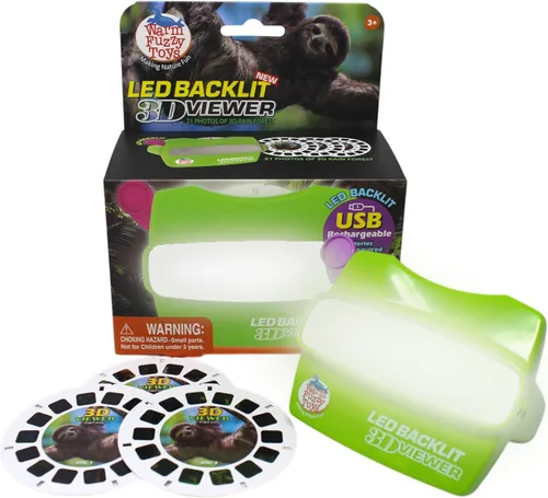 Vista 12 de WARM FUZZY Toys - Visor 3D retroiluminado con LED (Ártico), nuevo visor de diapositivas recargable USB-C 2025 para niños y adultos, incluye 3