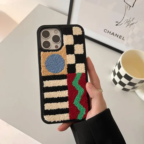 Vista 9 de Funda para teléfono con diseño geométrico retro y cálido para iPhone 14 Pro Max, funda protectora de cuerpo completo antideslizante para iPhone 14