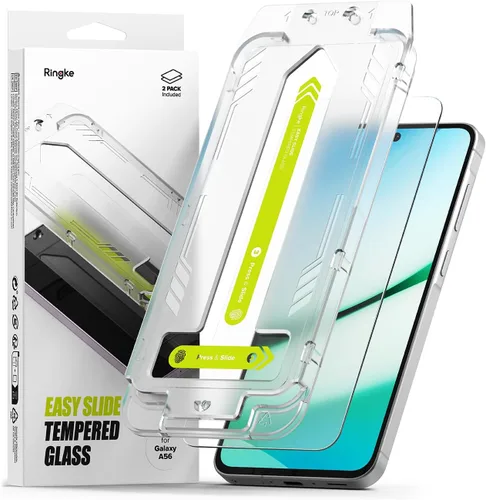 Vista 19 de Ringke Vidrio templado Easy Slide [súper fácil de instalar] compatible con Samsung Galaxy S24 FE, protector de pantalla, compatible con fundas