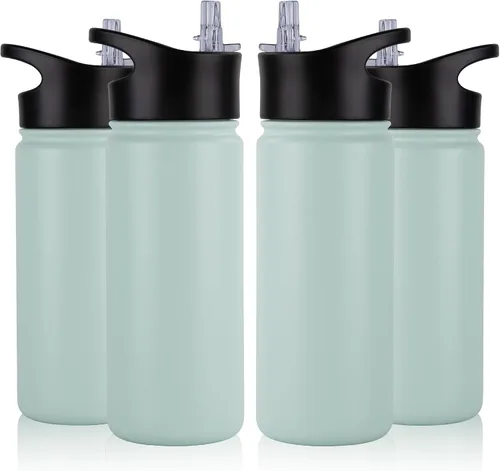 Vista 41 de Botella de agua aislada de 64 onzas con tapas de pajita y boquilla, jarra de agua de acero inoxidable de medio galón con mango de paracord, vacío