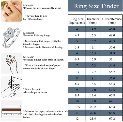 Vista 6 de BELLNA Anillo de promesa de plata de ley 925 para mujer, anillo de compromiso de boda de compromiso de boda con zafiro azul rubí y esmeralda