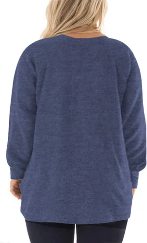 Vista 3 de DOLNINE - Sudaderas de manga larga y con bolsillos para mujer, con bloque de color, tallas extragrandes