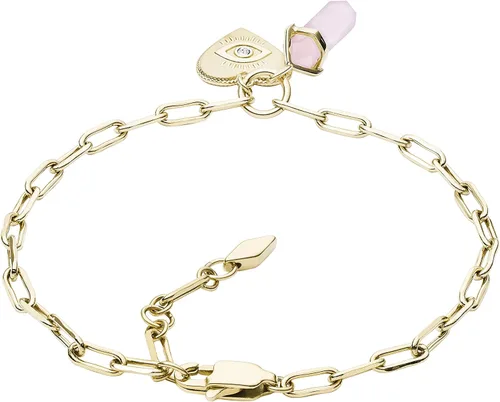 Vista 2 de Fossil - Pulsera de acero inoxidable para mujer color oro rosa