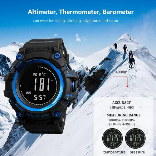 Vista 2 de Watch Compass, Altimeter Barometer Thermometer Temperature, Pedometer, Military Army Waterproof Outdoors Sport Digital Watch for Men