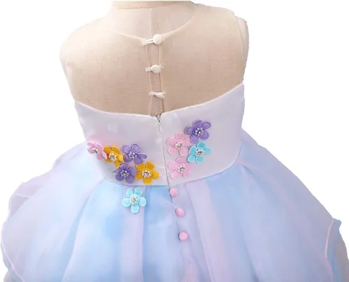 Vista 4 de BanKids Vestido de unicornio para niñas disfraz de unicornio vestido de fiesta de princesa con diadema de unicornio para niñas de 2 a 12 años