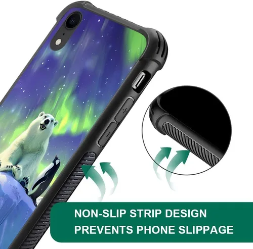 Vista 166 de Funda compatible con iPhone XR, diseño de elefantes africanos para niñas, diseño de patrón a prueba de golpes, antiarañazos, carcasa trasera