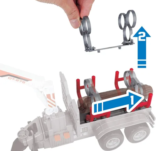 Vista 7 de Dickie Toys 203737003AMA Massey Ferguson 8737 203737003 Juguete con luz de fricción Sonido y Remolque, funciona con pilas, 16.5 in, multicolor