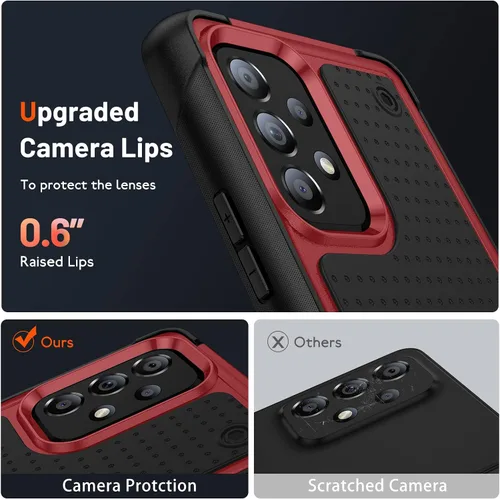 Vista 6 de Asuwish Funda protectora para Samsung Galaxy A53 5G con protector de pantalla de vidrio templado y accesorios para celda, delgada, resistente