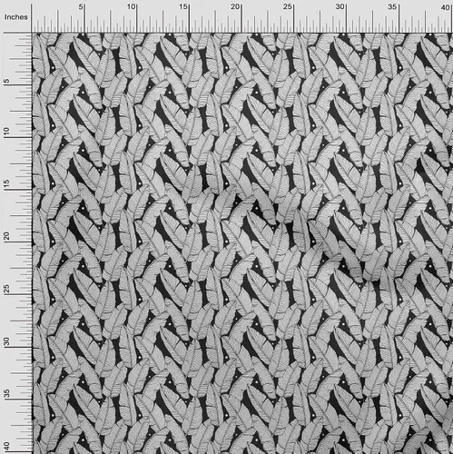 Vista 4 de oneOone Cotton Flex Black Fabric Tropical Craft Projects Decor Fabric Printed By The Yard 40 Inch Wide-7Y
