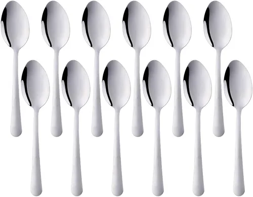 Vista 10 de Juego de 12 cucharas de café, mini cucharas de café, cucharas de café expreso de acero inoxidable, cucharas pequeñas para postre, té, aperitivo, 4.5