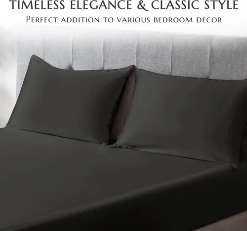 Vista 7 de THXSILK funda de almohada de seda de morera para cabello y piel, con cremallera oculta, seda de morera natural de 19 momme en ambos lados Negro