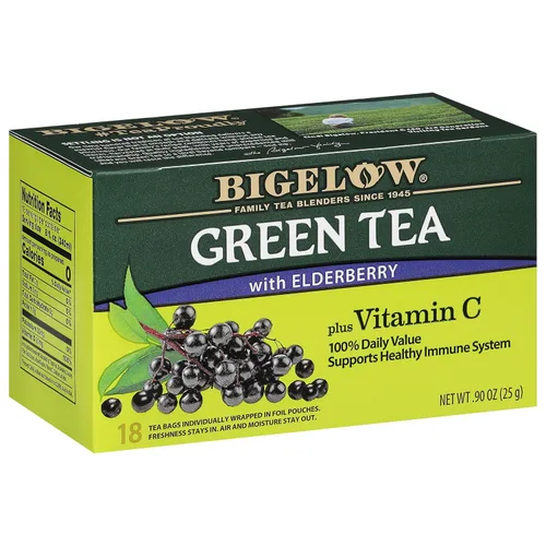 Vista 37 de Bigelow Té verde con melocotón, cajas de 20 unidades (paquete de 6) Té con cafeína con té verde y menta, 120 bolsas de té en total