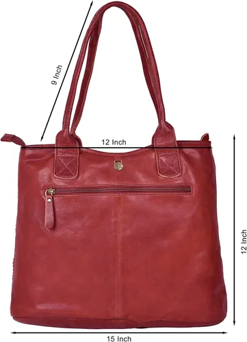 Vista 5 de ANTONIO VALERIA Alice Braided Washed Leather HandBag for Women