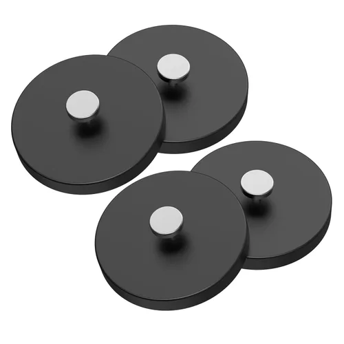 Vista 9 de Magnetpro 4 imanes de montaje con revestimiento de goma fuerte, antiarañazos y anticorrosión, más de 30 libras de potencia adhesiva, con orificio