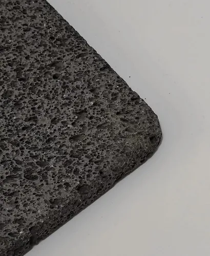 Vista 3 de Baldosa de piedra volcánica para cocinar, superficie plana sin ranura, esquinas redondeadas, 6 "x 8", piedra volcánica para cocinar pizza, carne