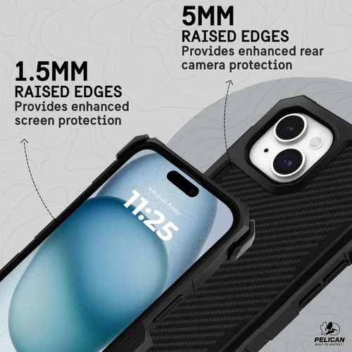 Vista 5 de Pelican Shield Series - Funda para iPhone 13/14 de 6.1 pulgadas [compatible con MagSafe] [protección contra caídas de grado militar de 21 pies]