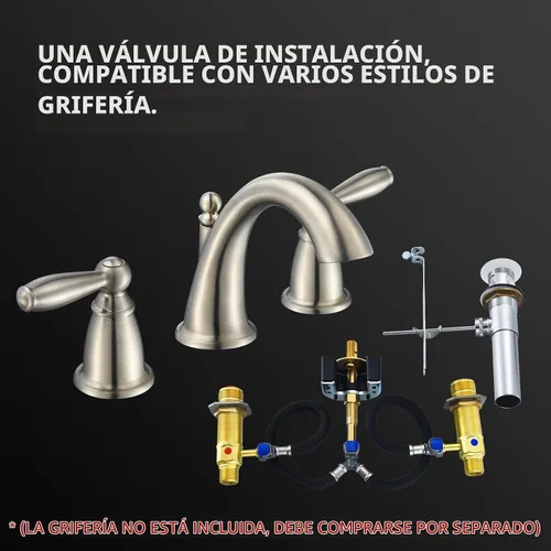 Vista 3 de Válvula áspera con conjunto de drenaje, compatible con grifo de fregadero de lavandería generalizado Moen, conexiones IPS de 1/2 pulgada