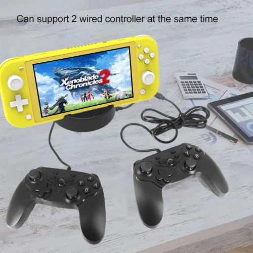 Vista 6 de J&TOP Charging Dock for Nintendo Switch Lite, Charging Station with 2 USB Ports Compatible with Wired Controllers