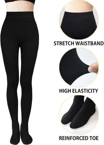 Vista 5 de VERO MONTE Medias térmicas de invierno opacas con forro polar para mujer