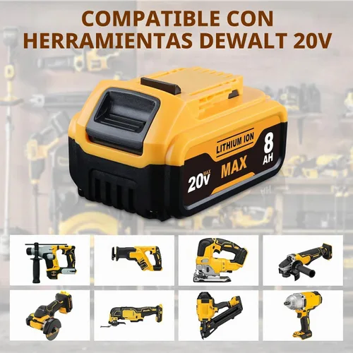 Vista 5 de DCB200 8.0Ah compatible con batería Dewalt 20V Max 2Pack DEL1810