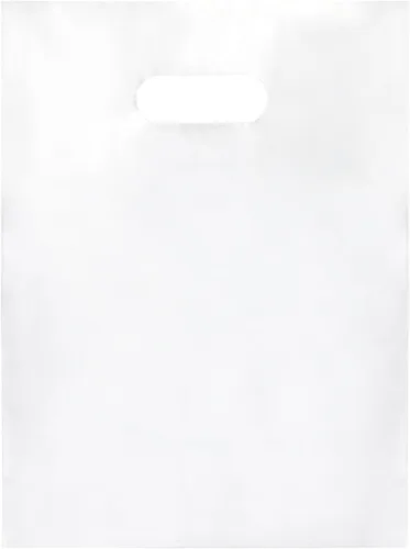 Vista 11 de 100 bolsas de plástico transparente para mercancías con asas, 9 x 12 pulgadas, 1.25 mil de grosor, bolsa de compras al por menor brillante