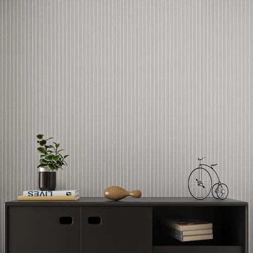 Vista 7 de Papel tapiz de rayas de madera rústica, papel de contacto de madera gris claro para paredes de gabinetes, extraíble, autoadhesivo, impermeable