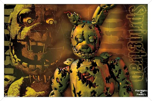 Vista 14 de Trends International Five Nights at Freddy's - Póster de pared Springtrap, 14.725 x 22.375 pulgadas, versión con marco de madera tipo granero