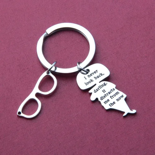 Vista 5 de Edna Mode Quote Keychain I Never Look Back Darling it distrae del ahora