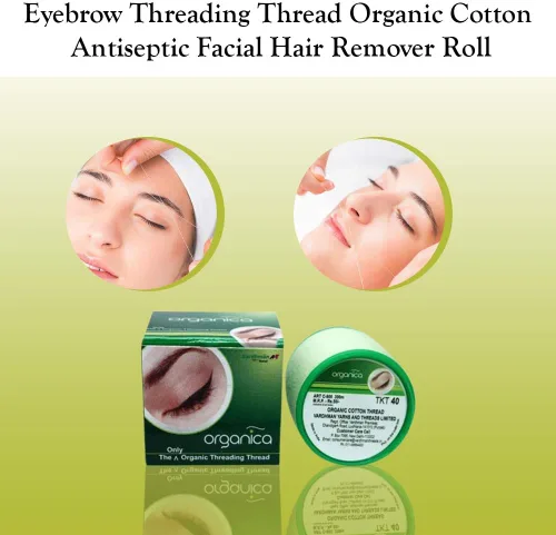 Vista 3 de ORGANICA Hilo para depilación de cara y cejas orgánico x 1 carrete de hilo para cejas maquillaje facial dermaplaning herramienta de depilación