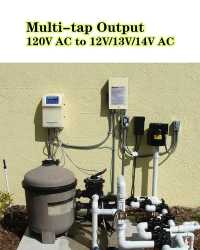 Vista 6 de Transformador de luz de piscina de 100 W - Convierte 120 V CA a 12 V/13 V/14 V CA - Transformador de bajo voltaje multigrifo - Certificado UL