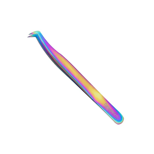 Vista 7 de Pinzas de extensión de pestañas de calidad suiza, volumen ruso, titanio, multicolor, J1 (Dolphin)