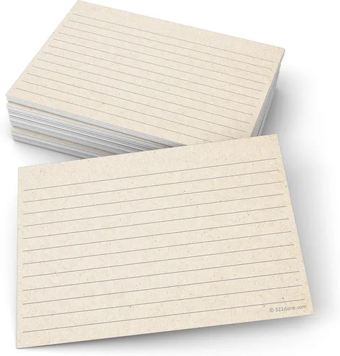 Vista 7 de 321Done Tarjetas de índice rústicas a rayas, fabricadas en Estados Unidos, pequeñas de 3 x 5 (juego de 50), color marrón kraft, tarjetas de notas