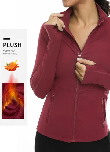Vista 8 de VUTRU - Chaqueta de entrenamiento con cremallera completa para yoga correr para mujer