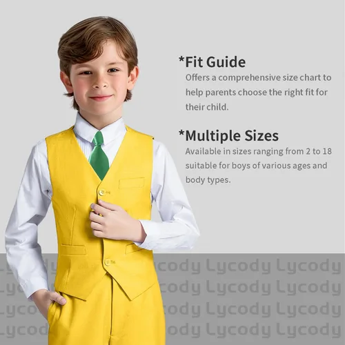 Vista 36 de Conjunto de chaleco para niños, trajes formales, trajes de boda, ropa de vestir
