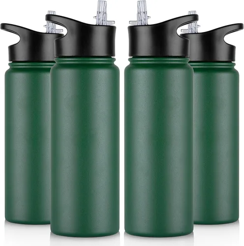 Vista 51 de Botella de agua aislada de 64 onzas con tapas de pajita y boquilla, jarra de agua de acero inoxidable de medio galón con mango de paracord, vacío